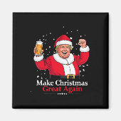 Kerst 2024 Grappig Trump & Bier Maak Kerst Magneet (Voorkant)
