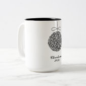 Kerst 2024 Ornament Tweekleurige Koffiemok (Voorkant links)