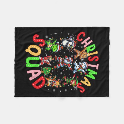 Kerst 2024 Team Santa Elf Squad Xmas Matching Fleece Deken (Voorkant (Horizontaal))