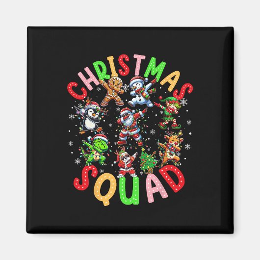 Kerst 2024 Team Santa Elf Squad Xmas Matching Magneet (Voorkant)
