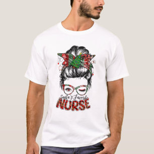 Kerst 2025 Messy Bun Santa's T-shirt