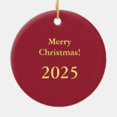 Kerst 2025 Oranje kat met sjaal Ornament (Achterkant)