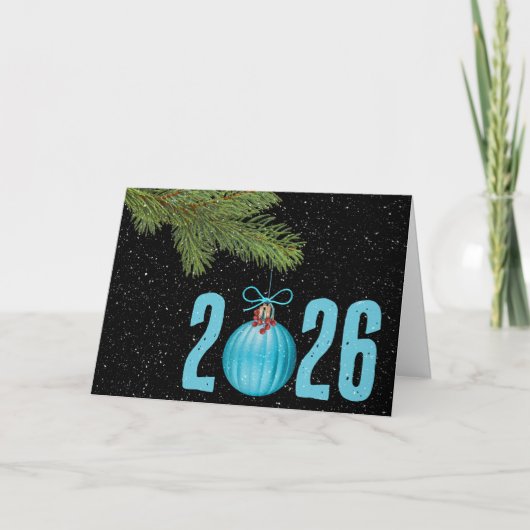 Kerst 2025 Ornament met sneeuwvlokken Kaart (Voorkant)