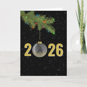 Kerst 2025 Ornamenten in de sneeuw Feestdagen Kaart