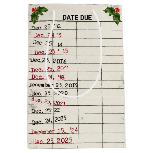 Kerst 2025 Oude Kaart Medium Cadeauzakje (Voorkant)