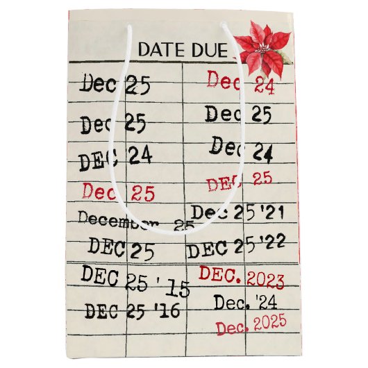 Kerst 2025 Oude Kaarten Medium Cadeauzakje (Voorkant)