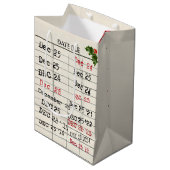 Kerst 2025 Oude Kaarten Medium Cadeauzakje (Voorkant Gekanteld)