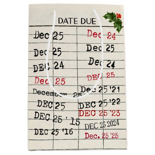 Kerst 2025 Oude Kaarten Medium Cadeauzakje (Voorkant)