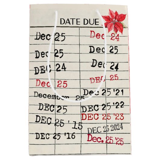 Kerst 2025 Oude Kaarten Medium Cadeauzakje (Voorkant)