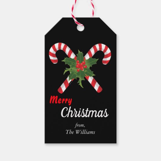 kerst 2025 snoepriet zoet rood wit - Groen Cadeaulabel (Voorkant)