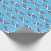 Kerst 2025 Tekst op Blauw Cadeaupapier (Hoek)