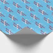 Kerst 2025 Tekst op Blauw Cadeaupapier (Hoek)