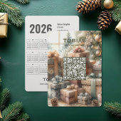 Kerst 2026 Kalender QR Code Visitekaartje Feestdagenkaart
