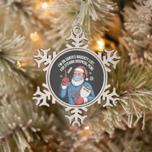 kerst 2026, tin sneeuwvlok ornament