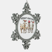kerst 2026,  tin sneeuwvlok ornament (Links)