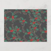 Kerst 2 foto waterverf botanische bloemen holi feestdagenkaart (Achterkant)