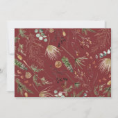 Kerst 2 foto waterverf botanische bordeaux feestdagenkaart (Achterkant)