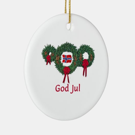 Kerst 2 Noorwegen Keramisch Ornament (Rechts)