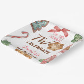 Kerst 2e Verjaardag Meisje Roze Winter Party Papieren Bordje (Gebogen)