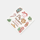 Kerst 2e Verjaardag Meisje Roze Winter Party Servet (Hoek)