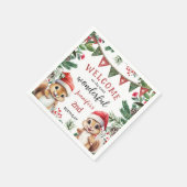 Kerst 2e Verjaardag Schattigee Winter Eekhoorn Servet (Hoek)