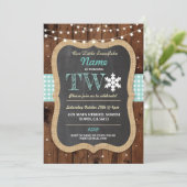 Kerst 2e Verjaardagsfeest Winter 2 Uitnodigen Kaart (Staand voorkant)