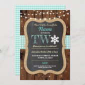 Kerst 2e Verjaardagsfeest Winter 2 Uitnodigen Kaart (Voorkant / Achterkant)