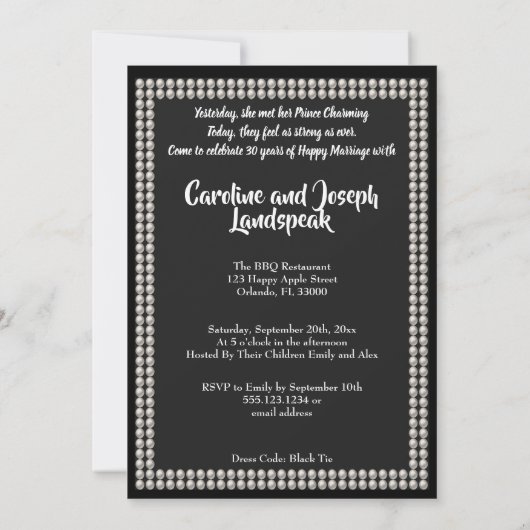 Kerst 30e bruiloft Jubileum zwart en goud Kaart (Achterkant)