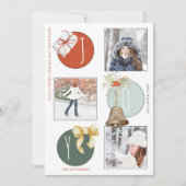 Kerst 3 aangepaste foto's leuk kleurrijke vreugde feestdagenkaart (Voorkant)