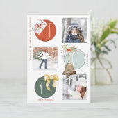 Kerst 3 aangepaste foto's leuk kleurrijke vreugde feestdagenkaart (Staand voorkant)