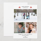 Kerst 3 foto collage kerstkaart (Voorkant / Achterkant)