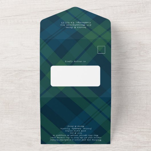 Kerst 3 Foto Wensing QR code Vakantie Kaart (Buitenkant)