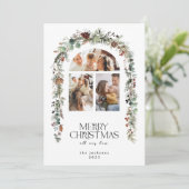 Kerst 3 Fotocollage Lotus Pods Vakantie Kaart (Staand voorkant)