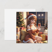 Kerst 3d anime meisje Vakantie Kaart (Voorkant / Achterkant)