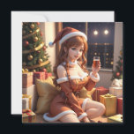 Kerst 3d anime meisje Vakantie Kaart<br><div class="desc">Kerst 3d anime meisje Vakantie Kaart</div>