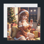 Kerst 3d anime meisje Vakantie Kaart<br><div class="desc">Kerst 3d anime meisje Vakantie Kaart</div>