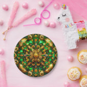 KERST 3D ~ groen goud ~ Papieren Bordje (Feest)