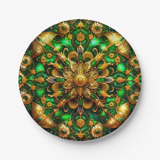 KERST 3D ~ groen goud ~ Papieren Bordje (Voorkant)