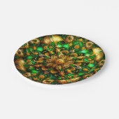 KERST 3D ~ groen goud ~ Papieren Bordje (Gekanteld)
