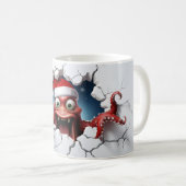 Kerst 3D Octopus Koffiemok (Voorkant rechts)