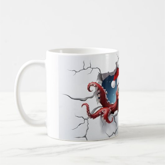 Kerst 3D Octopus Koffiemok (Links)