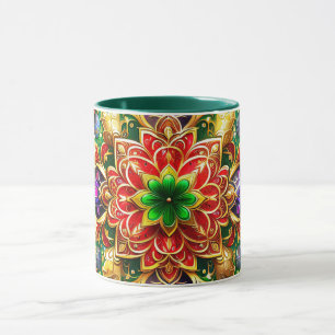 KERST ~ 3D ~ Rood, Groen en Goud ~ Mok