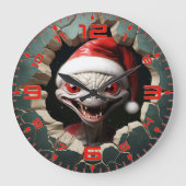 Kerst 3D White Alien Grote Klok (Voorkant)