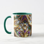 KERST ~ 3D ~ Wit, Groen en Goud ~ Mok (Links)