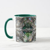 KERST ~ 3D ~ Wit, Groen en Zilver ~ Mok (Links)