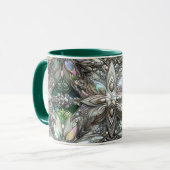 KERST ~ 3D ~ Wit, Groen en Zilver ~ Mok (Voorkant links)