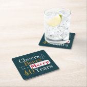 Kerst 40e verjaardag Cheers Beers Party Kartonnen Onderzetters (Insitu)