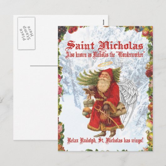 Kerst 4 Sint Nicolaas Feestdagenkaart (Voorkant / Achterkant)