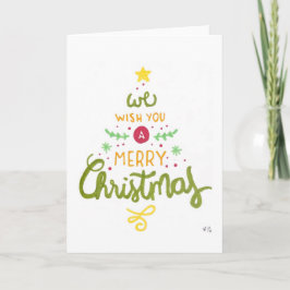 Kerst 5 Wij wensen u een fijne kerstvakantie Bedankkaart