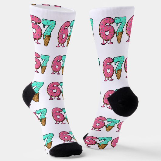 Kerst 67 Ijsroom Soks, druipend ontwerp Sokken (Gebogen)